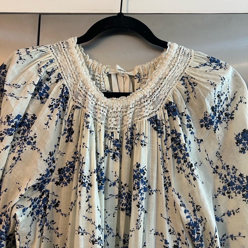 THE GREAT. The Hideaway Floral Tiered Midi Dress Size 1 Small - Picture 7 of 11